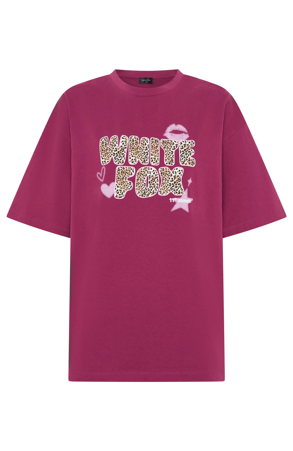 11th Street She's So Lucky Oversized Tee Very Berry - Image 5