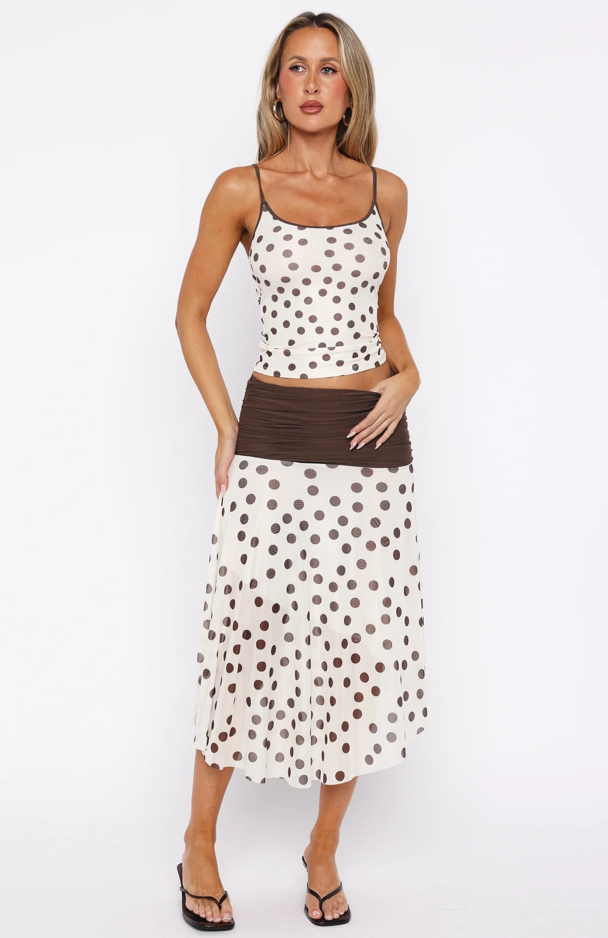 Angel Love Top Cream/Choc Polka Dot - Image 6