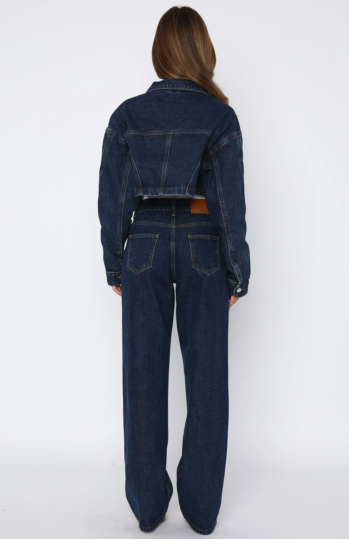 Did You Miss Me Mid Rise Straight Leg Jeans Dark Blue - Image 4