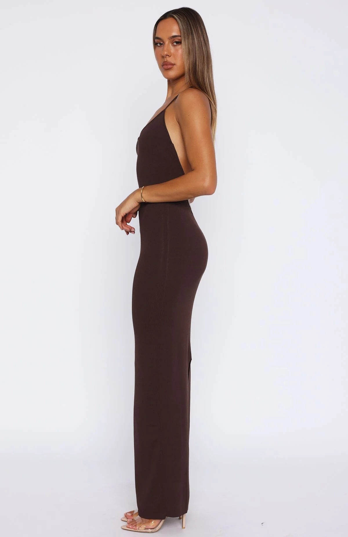 Don't Need Permission Maxi Dress Chocolate - Image 3