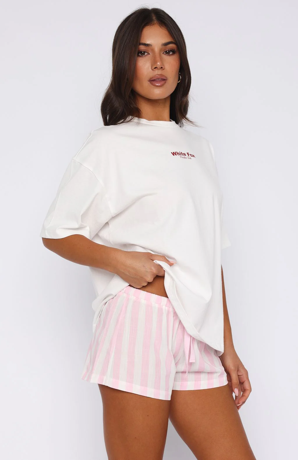 Echoes Of You Pyjama Shorts Pink/White - Image 3