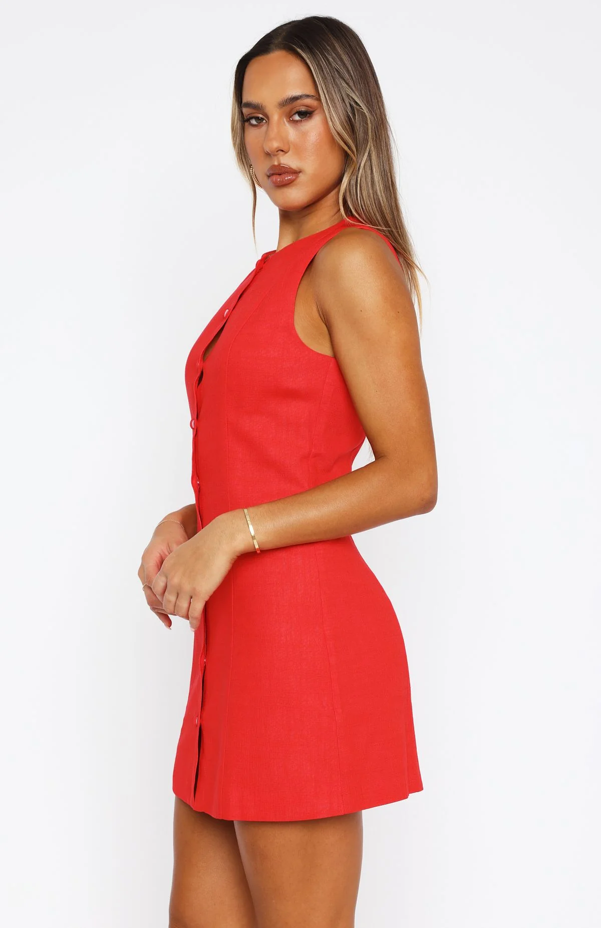 They Don't Know Me Mini Dress Red - Image 3