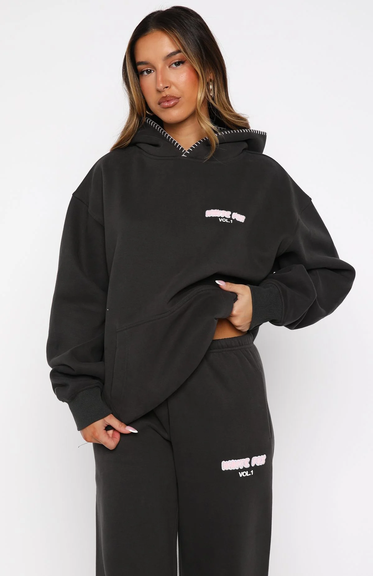 Vol. 1 Oversized Hoodie Charcoal - Image 3
